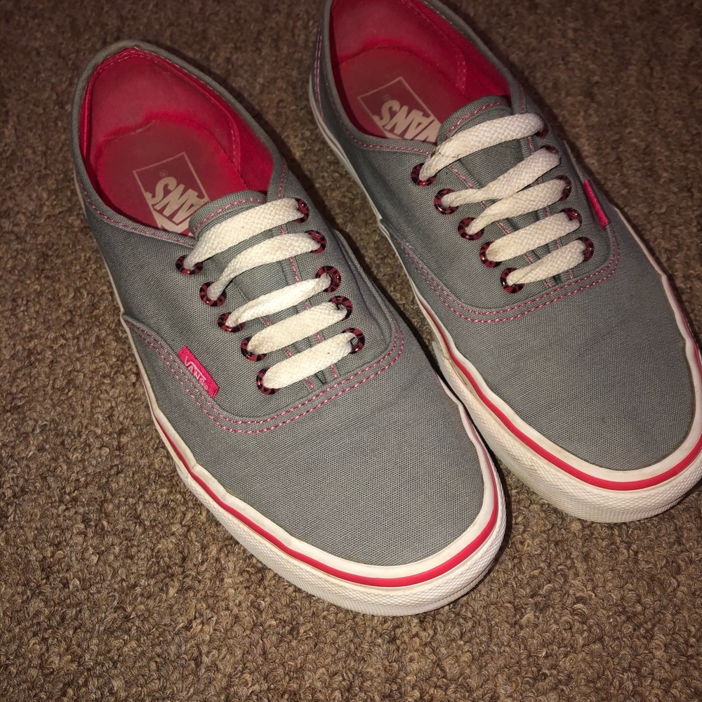 Gray and Pink Vans